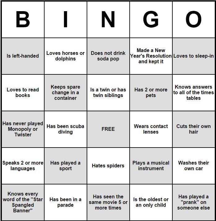 company bingo